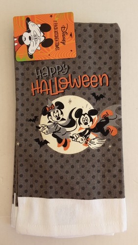 Disney - Mickey & Minnie Mouse "Happy Halloween" 2 Pack Kitchen Towels 16" x 26" - Picture 3 of 6