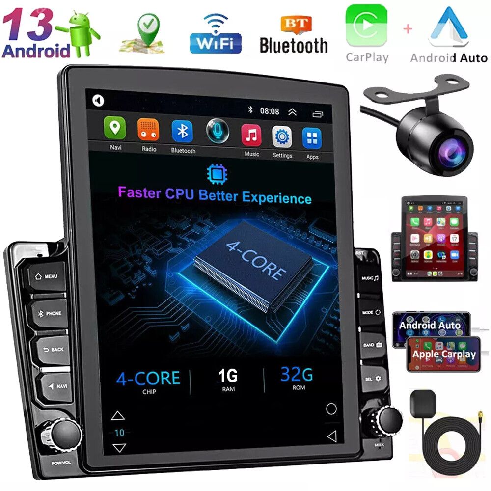 Android 13 Double Din Car Stereo with Wireless CarPlay GPS Navi WiFi FM