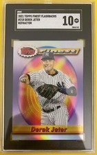 2021 Topps Finest Flashbacks Derek Jeter Silver Refractor SGC 10 Yankees