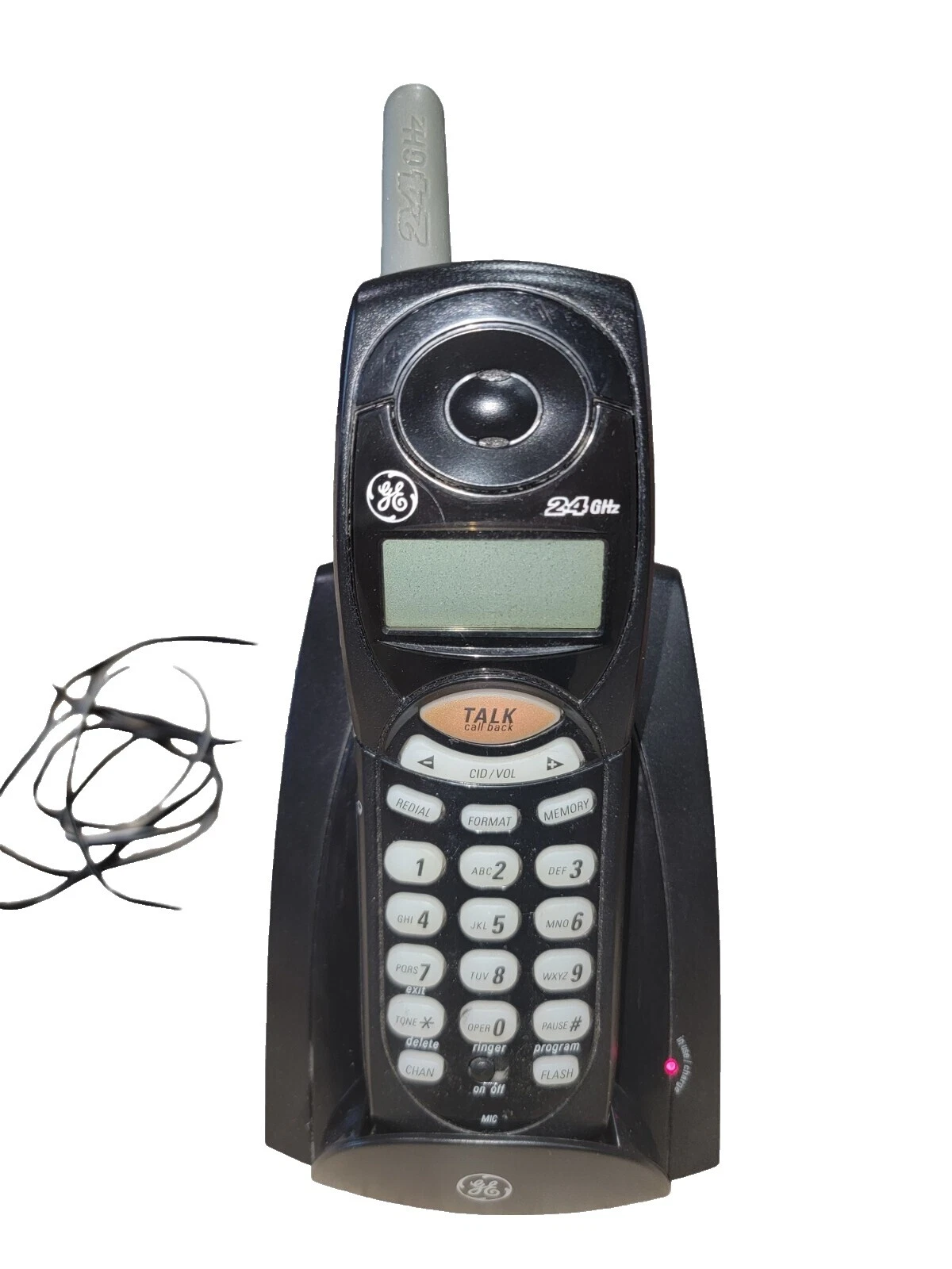 GE 黑色无线家用电话和听筒