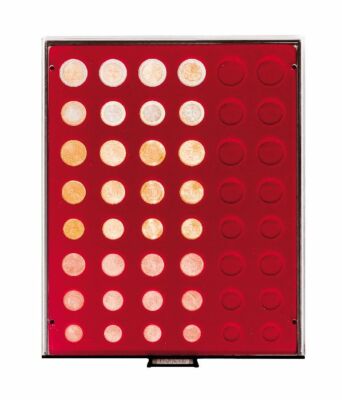 LINDNER-2906-Münzboxen-Rauchglas- Kursmünzensätze-1-2-5-10-20-50-Ct