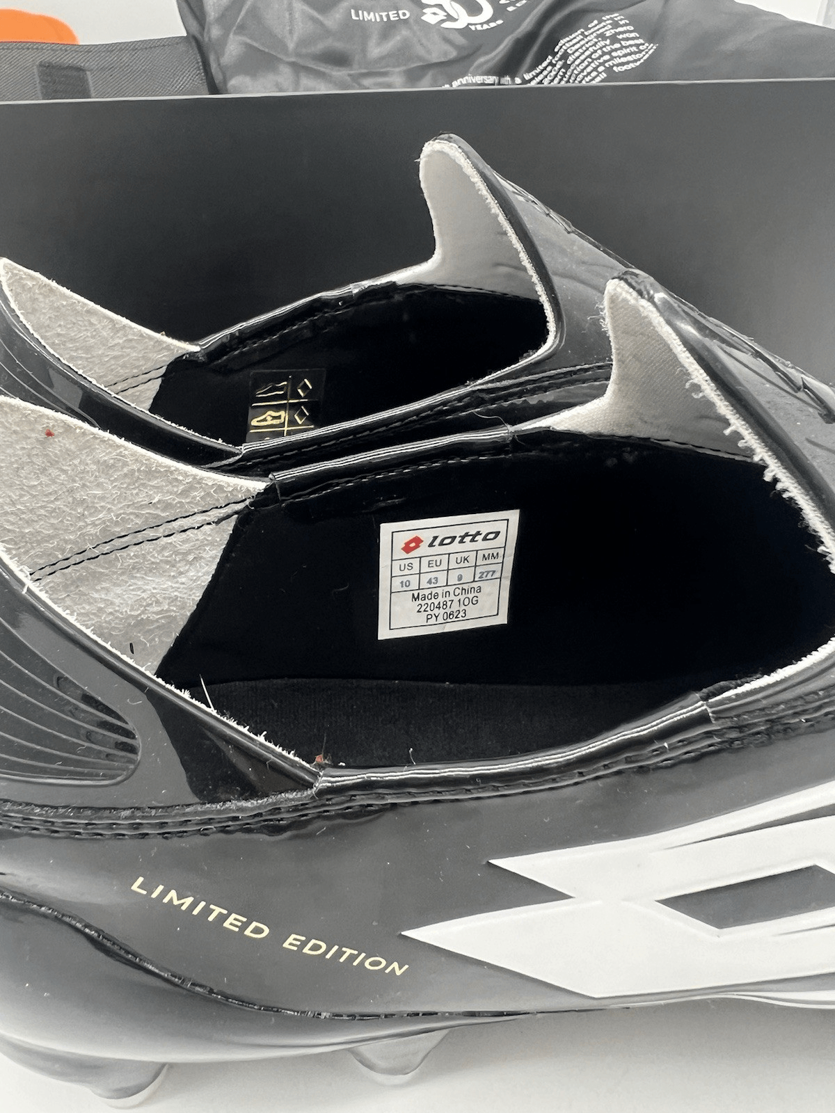 Lotto Zhero Gravity OG 50 anni FG tacchetti calcio neri nuovi taglia 10