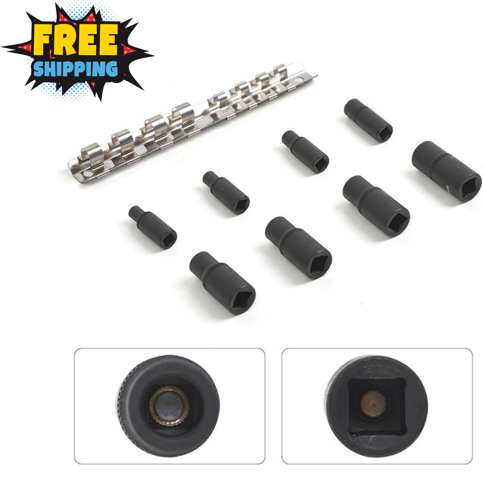 10pc Magnetic Tap Holder Set 1/4" & 3/8" Drive - Thread Cutting Socket Set M1.5-