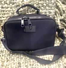Ltd Ed AXEL DAGNE DOVER  Neoprene Crossbody LUNCH BAG &Strap STORM  BLUE EUC