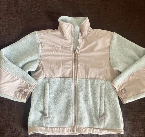 Girls The North Face Lite Blue Zip Up Denali Small / P Fleece Jacket