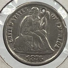 RARE 1876-CC DDR Seated Liberty Dime Carson City Doubled Die Reverse *hole