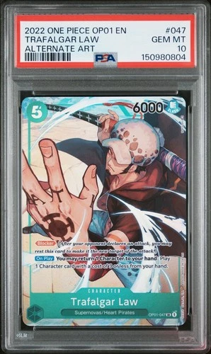 2022 One Piece OP01 EN Trafalgar Law Alternate Art #047 PSA 10 GEM MINT