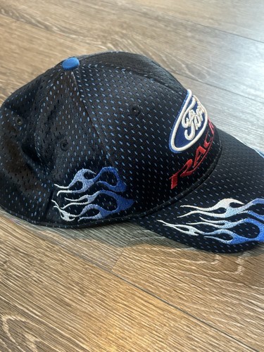Vintage Ford Racing NASCAR verstellbare Mütze mit Flammen schwarz/blau - Bild 4 von 7