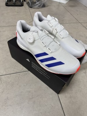 adidas 22YDS Boost Cricket Shoes White/blue/orange Size US 12.5 rubber spikes