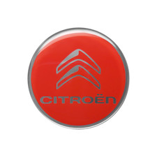 Aufkleber Citroen 3D Logo , Rot, 52 MM