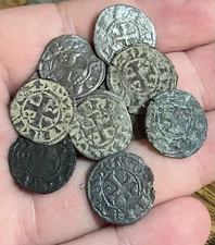 1100s Dinero Spanish Medieval Silver Billon Old Coin Crusaders Templar Cross 1 C