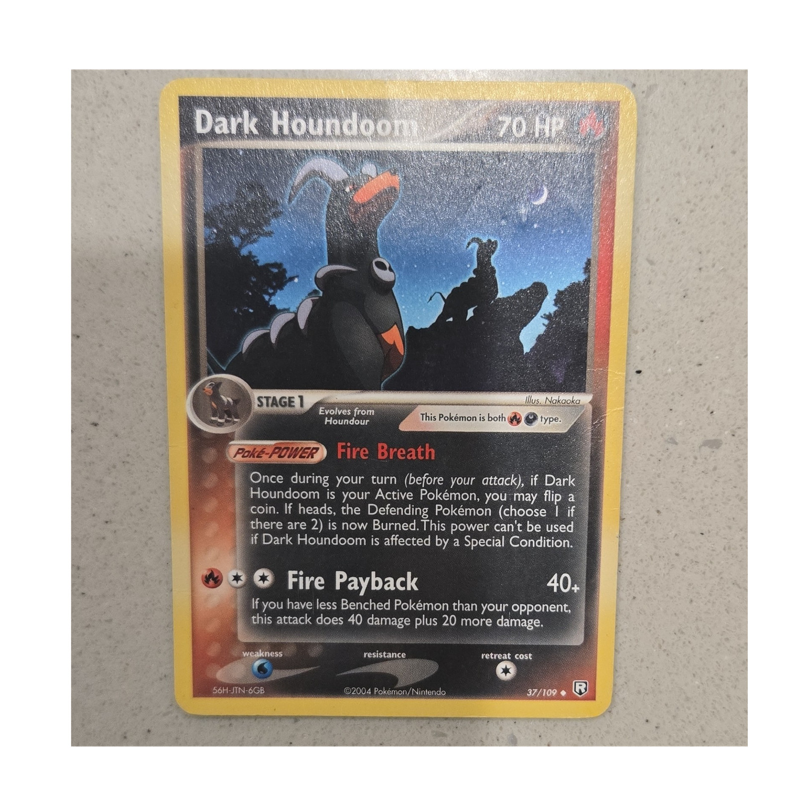 Pokémon TCG Dark Houndoom 37/109 Team Rocket Returns Regular Uncommon 70HP Card