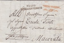 18333-LOMBARDO VENETO,PREF.,DA BRESCIA A MACERATA, AD ERCOLE TINTI (TEATRO),1840