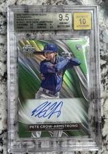 2024 Topps Chrome Black Green Refractor Pete Crow-Armstrong RC AUTO /99 BGS 9.5