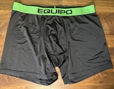 Mens Underwear Equipo Brazillan Trunk Size L Black Green Band Solid Boxer Brief