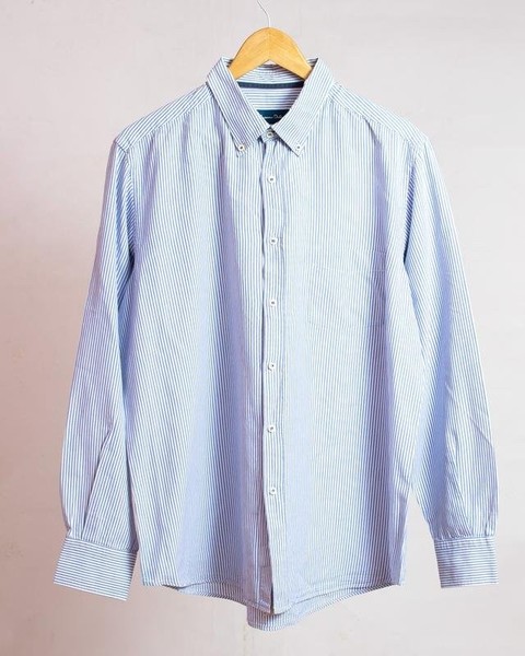 Men Massimo Dutti Shirt Blue Cotton 42 / XL / 50 #N2HP