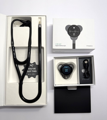 EKO CORE 500 Digital Stethoscope | Black | ECG | 40X Amplification | Box