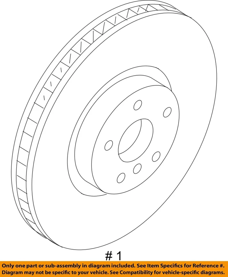 Front Brakes Rotor Only Without Sport Brake Fits 17-20 BMW 530i 3545888 - Image 4 of 4