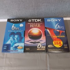 Lot of 3 Sony  TDK T-120 VHS Blank Tapes New Factory Sealed NOS 6-Hour