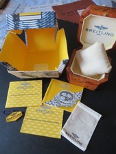 Boîte à montre Breitling en bois laqué marron avec boîte extérieure, pamhlets, coussin feutre et sac