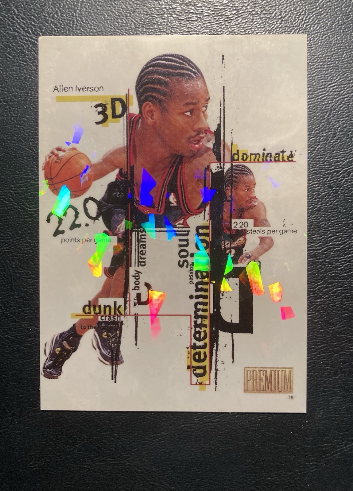 1998-99 Skybox Premium 3D's Allen Iverson #3 DDD 76ers HOF