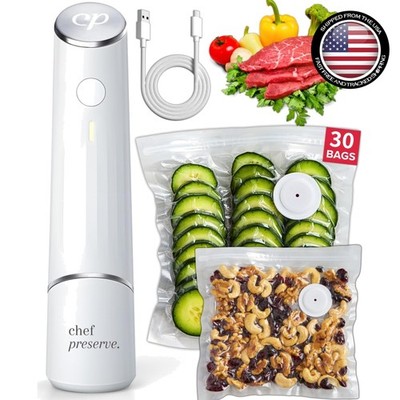 Lightweight Automatic Vacuum Sealer with 30 Easy-to-Use Bags   Kitchen Essential