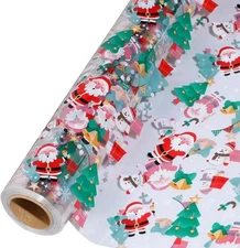 100ft Christmas Cellophane Wrap Roll - Xmas Cellophane Wrap for Christmas to ...
