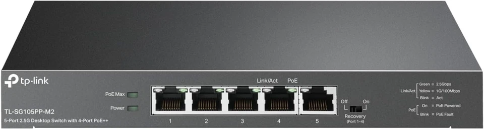 Multi-Gigabit Switch, 5 Ports, Quiet Fanless Design - Image 3 of 4