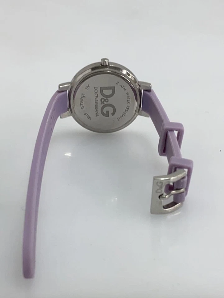DOLCE&GABBANA Quartz Analog Purple Silicone Fashion Watch Excellent JAPAN - image 4 of 4
