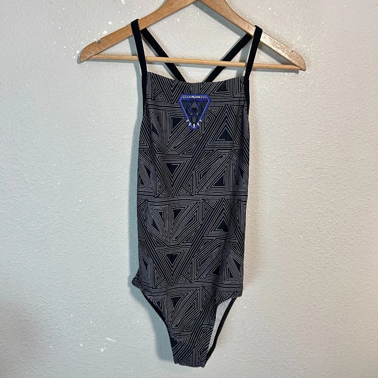 Adidas Niñas Traje de Baño Una Pieza Talla XL 14/15 Marvel Negro Pantera Natación Foto 2 de 4