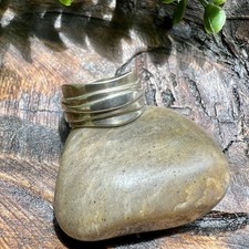 925 Sterling Silver Wavy Design Wide Band Ring Size 8 Elegant Minimalist Style