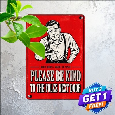 Respect Neighbors Message Red Sign Retro Neighborhood Safety Notice Board