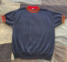 Vintage 60s Shirt Sweatshirt Ringer Towncraft Pennys Acrylic Size Large Mod Nav