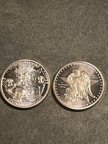 1 oz Kupfermedaille • "Remember the Alamo" Texas Design • .999 Fine X 2 Münzen - Bild 3 von 3