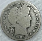 1902S Barber Half Dollar Nice Original Circulated Good Condition