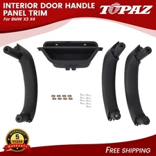 Black Interior Door Handle Panel Trim 4pcs For BMW X3 2011-2017 BMW X4 2015-2018