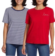 Ella Moss Ladies  2 Pack Flattering Fit Ultra Soft Perfect Tee size S