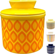 Butter Crock with Lid for Countertop, Butter Keeper Crock with Water, French But