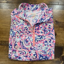Lilly Pulitzer Luxletic Weekender Half Zip Pullover La Playa SM EUC Pink Coral
