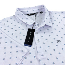 Travis Mathew Perfect Saturday Night Stay Golf Polo Mens SLIM FIT White NWT
