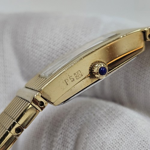 Orologio Bucherer Donna Vestito Tank Placcato Oro Elegante Quarzo Nuova Batteria Raro - Foto 6 di 10