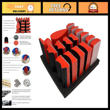 16-Piece Contoured Sanding Block Set - Interchangeable Hook & Loop Pads for Wood