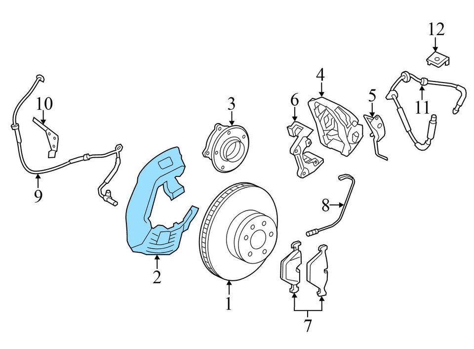 BMW ACTIVEHYBRID 7 2013-2015 - Freno delantero izquierdo protector contra polvo/salpicaduras 6775265 Foto 3 de 4