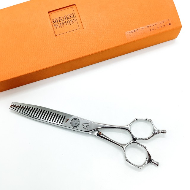 Mizutani Z DUAL ZD-3 Thinning Scissors Hairdressing 6-inch Used sc2348