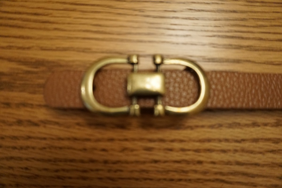 PERSAMAN NEW YORK Made In Italy Leather Double Gold Buckle Belt NWT NWT WOMEN main image 2