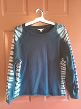 Time And Tru Tie-dye Blue White Lg Sweatshirt Long Sleeve