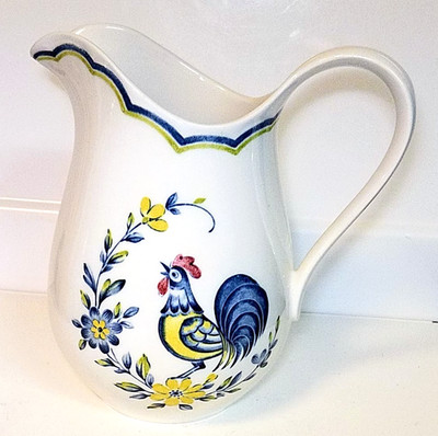 Nikko Ironstone Rooster Pitcher Japan Country Dishwasher Safe Early Bird Chicken