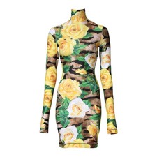 DOLCE & GABBANA Dress Multicolor Floral Print Sheath Mini IT40/US6/S RRP 2180usd