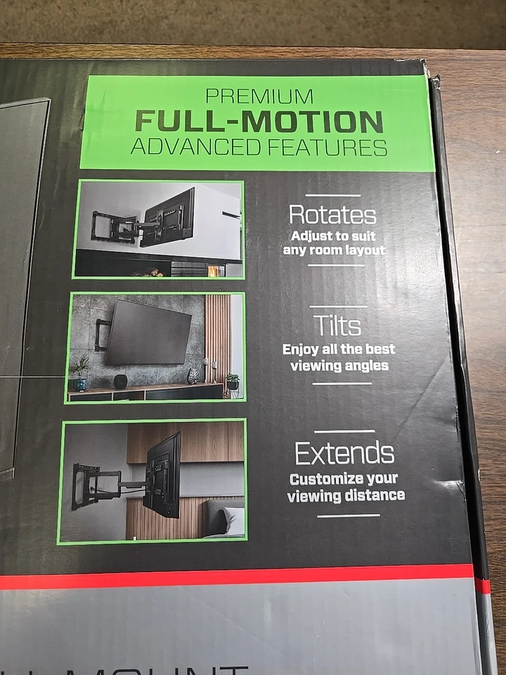 TV Universal Full-Motion Soporte de Pared 42"-90" Televisores Extende 26" Rocketfish Foto 2 de 4