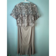 Mother of the Bride layered-look dress plus-size elegant dress lace overlay top